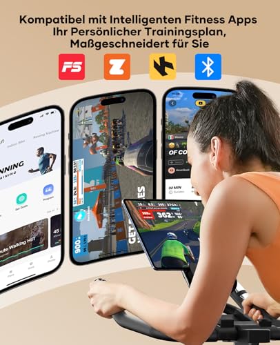 2026 Toputure Heimtrainer Fahrrad mit APP, 0-100% Magnetwiderstand Ergometer, 15KG Schwungrad, Bis 160KG, Hometrainer Indoor Bike mit LCD