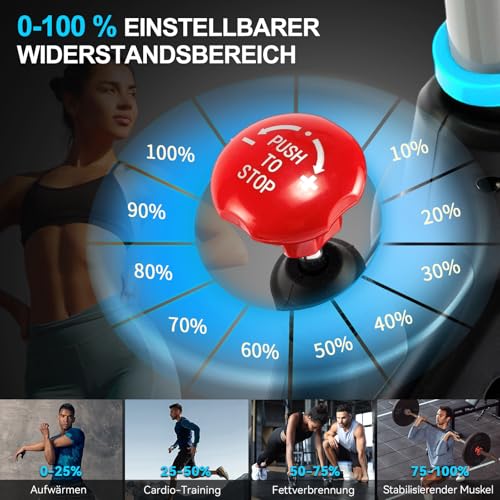 Heimtrainer Fahrrad mit App, Advamsoler Leises Ergometer Hometrainer Fahrrad mit LCD-Monitor & Tablet-Halter, Indoor Cycling Spinning Bike für