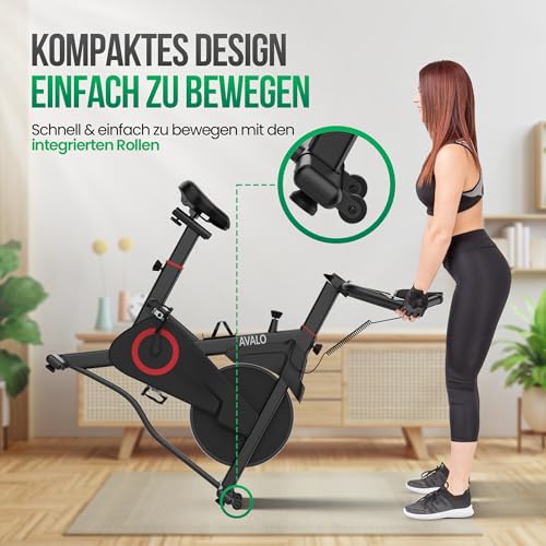 Avalo Heimtrainer Fahhrad - Magnetisches Widerstandssystem - Indoor Cycle - Spinning Bike - Hometrainer - Trainingscomputer und LCD-Display