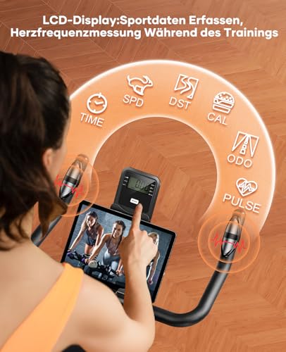 2026 Toputure Heimtrainer Fahrrad mit APP, 0-100% Magnetwiderstand Ergometer, 15KG Schwungrad, Bis 160KG, Hometrainer Indoor Bike mit LCD