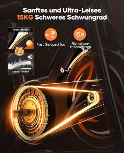 2026 Toputure Heimtrainer Fahrrad mit APP, 0-100% Magnetwiderstand Ergometer, 15KG Schwungrad, Bis 160KG, Hometrainer Indoor Bike mit LCD