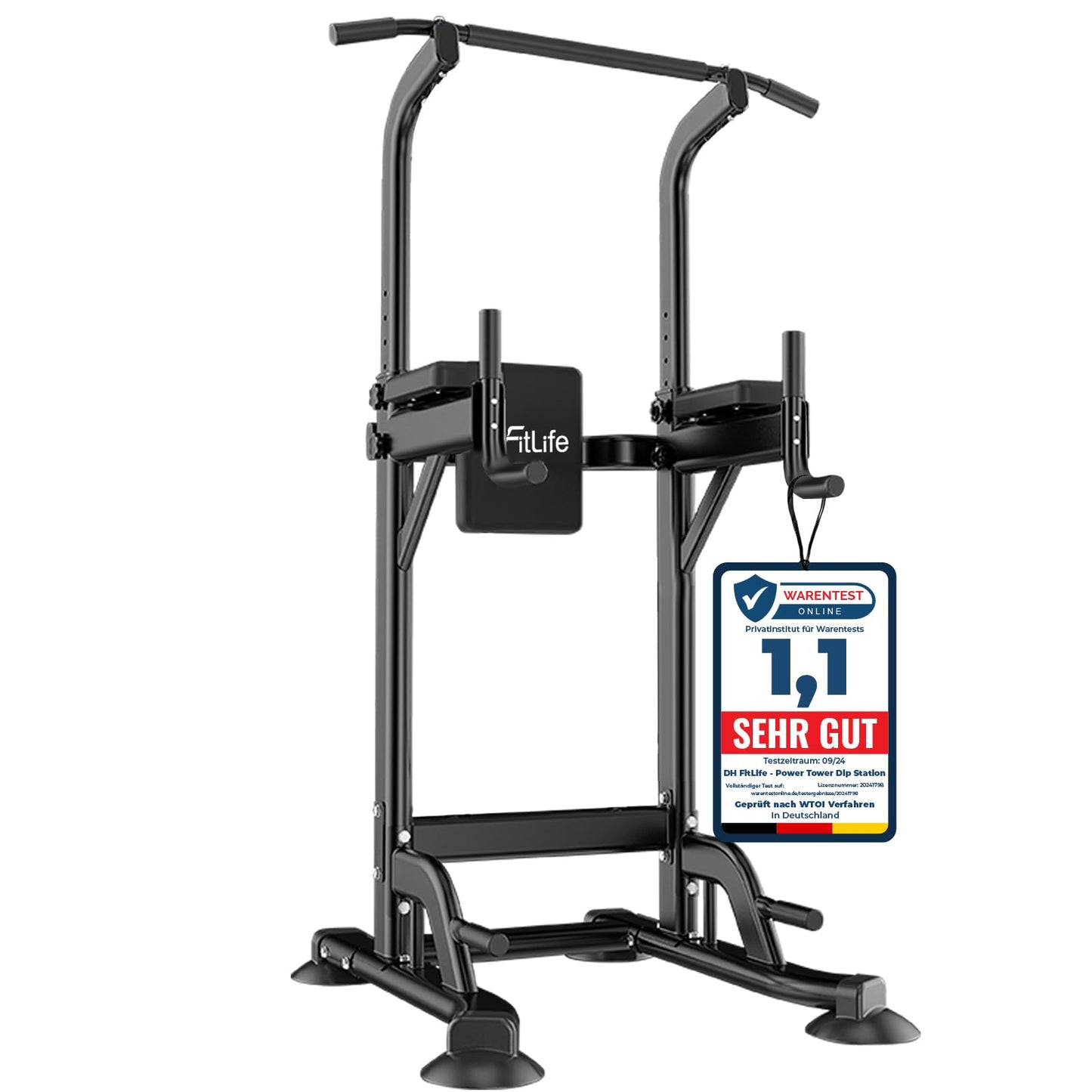 Sunny Health & Fitness Exercise Bikes, Magnetic Recumbent Bike + Unisex's Station-SF-BH620062 Hyperextension Roman Chair with Dip Station, Black, One