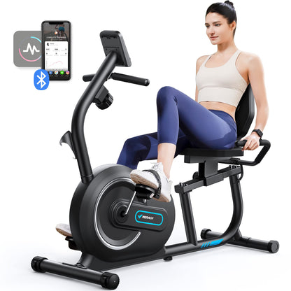 Sunny Health & Fitness Exercise Bikes, Magnetic Recumbent Bike + Locking Collar Clamps with Quick Release for Olympic Barbells for Pro Training